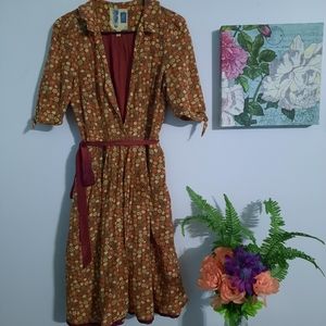 ANTHROPOLOGIE-EDME & ESYLLTE retro tea length shirt dress, size 6